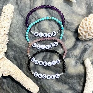 Custom Gemstone Name Bracelets
